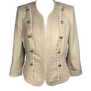 White House Black Market Beige Blazer Sz 12